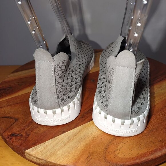 Ilse Jacobsen Tulip 3271 Womens Slip-On Shoes Gray Laser-Cut Design Lightweight - Picture 3 of 7